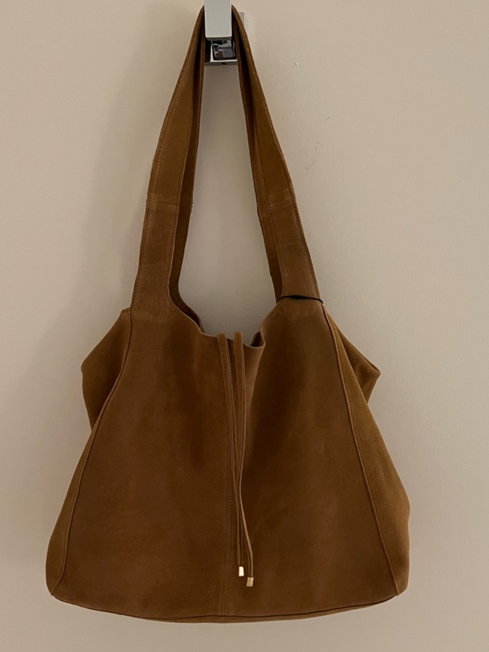 Mango Camel Suede Leather Tote Bag - Picture 5 of 9